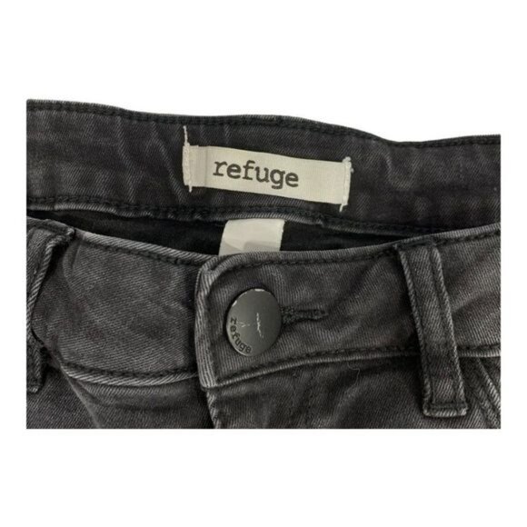 Refuge Womens Distressed Black Denim Jeans Size 8 Frayed Hem - Picture 2 of 7